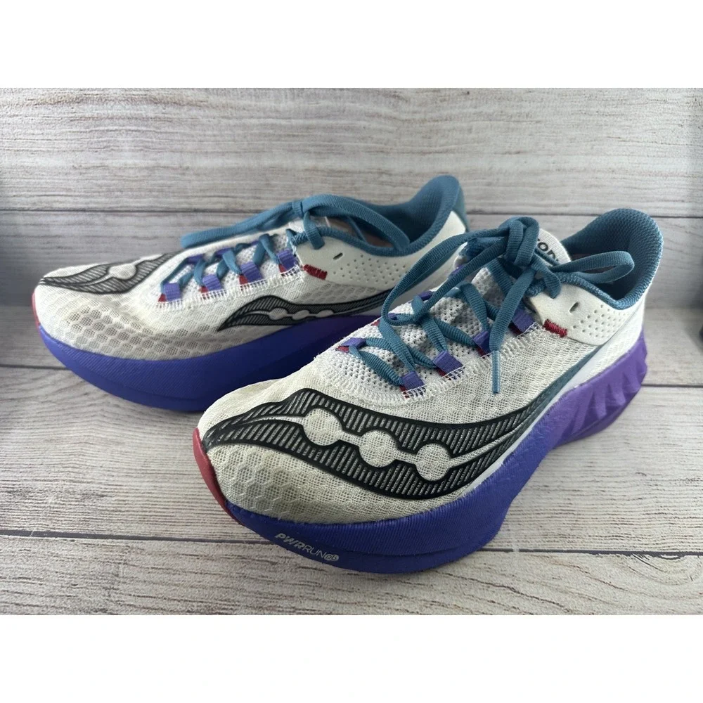 Saucony Women's White Endorphin Pro 4 Lace Up Low Top Running Shoes Size 8.5